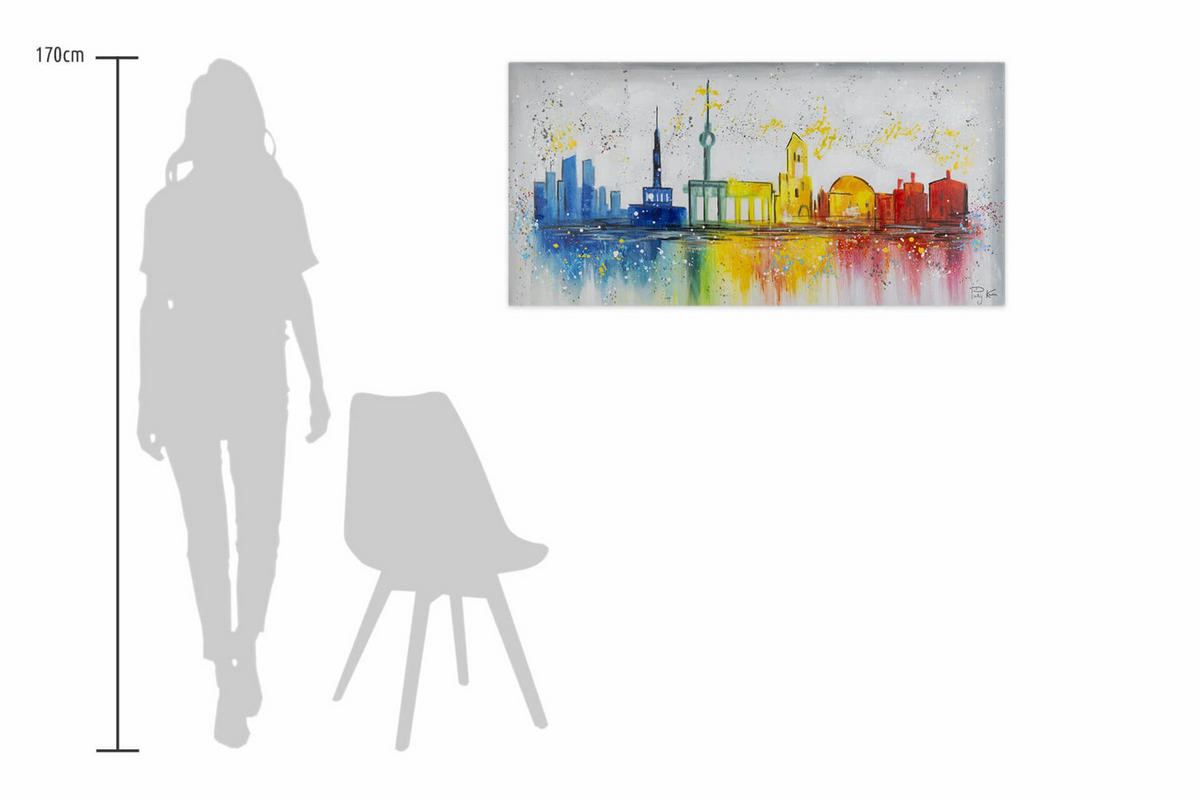 ACRYLBILD HANDGEMALT 120/60 cm - Weiß, Holz/Textil (120/60cm) - KUNSTLOFT