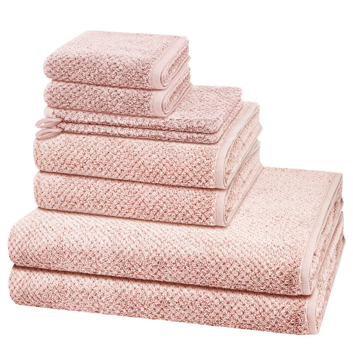 FROTTIERSET Pure 8-teilig - Rosa, Textil (50/100cm) - Cawö