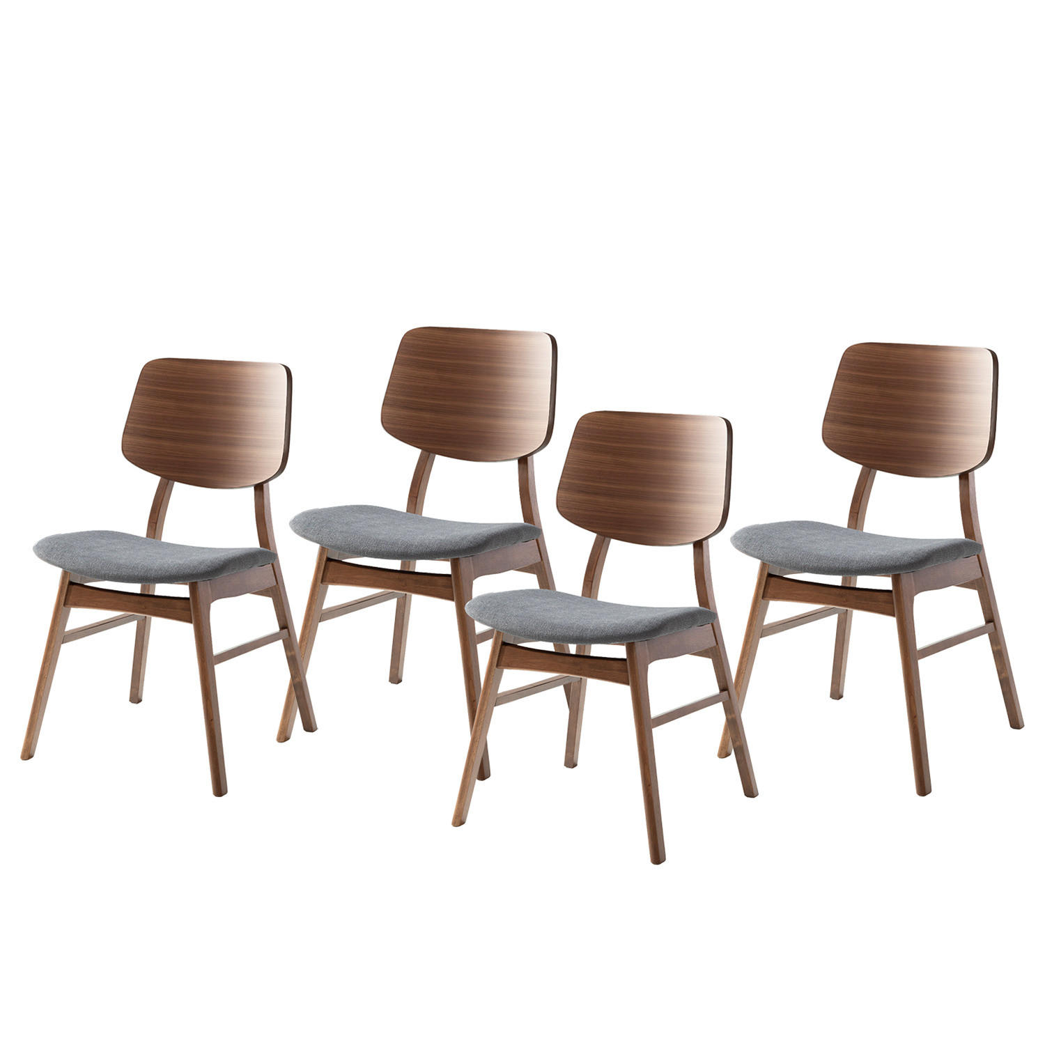 ESSZIMMERSTUHL - Massivholz / Textil - Dunkelgrau, Holz/Holzwerkstoff (47/81/53cm) - home24