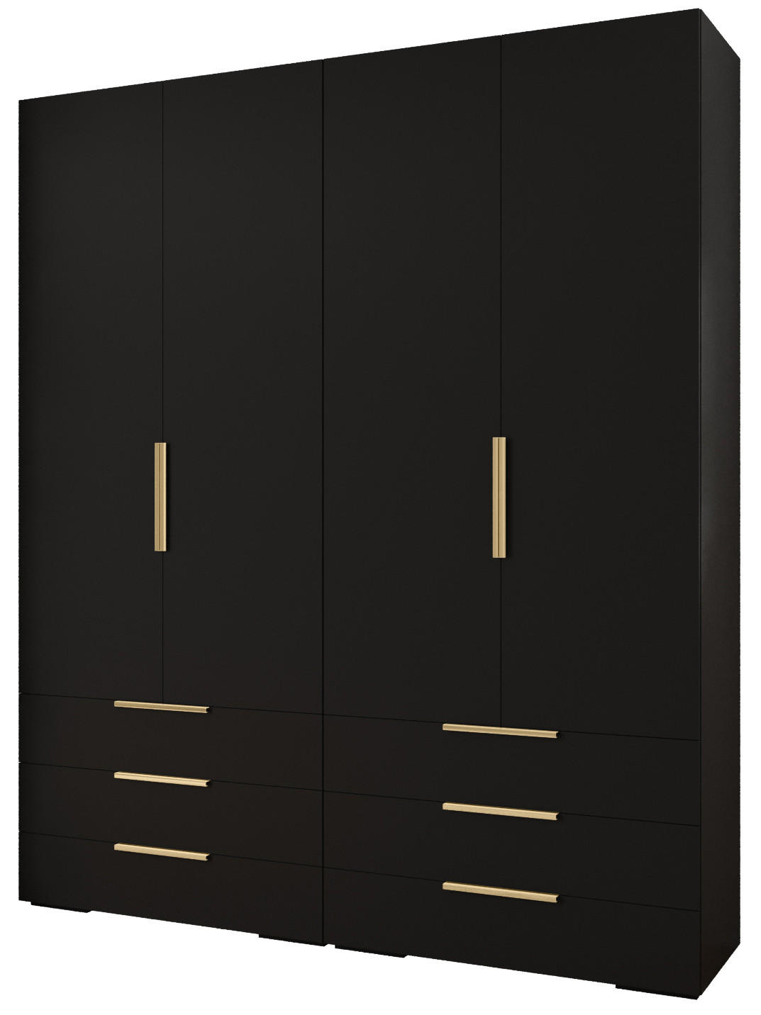 GARDEROBEN-SET 236,7/200/47 - Goldfarben/Schwarz, Holz/Kunststoff (200/236.7/47cm) - Abiks Möbel