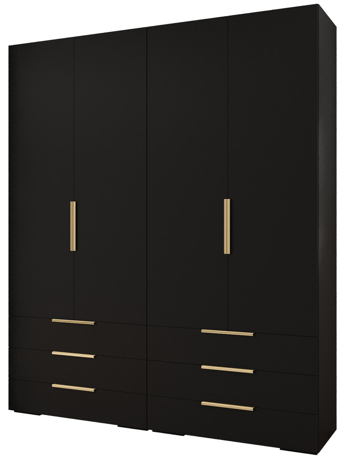 GARDEROBEN-SET 236,7/200/47 - Goldfarben/Schwarz, Holz/Kunststoff (200/236.7/47cm) - Abiks Möbel