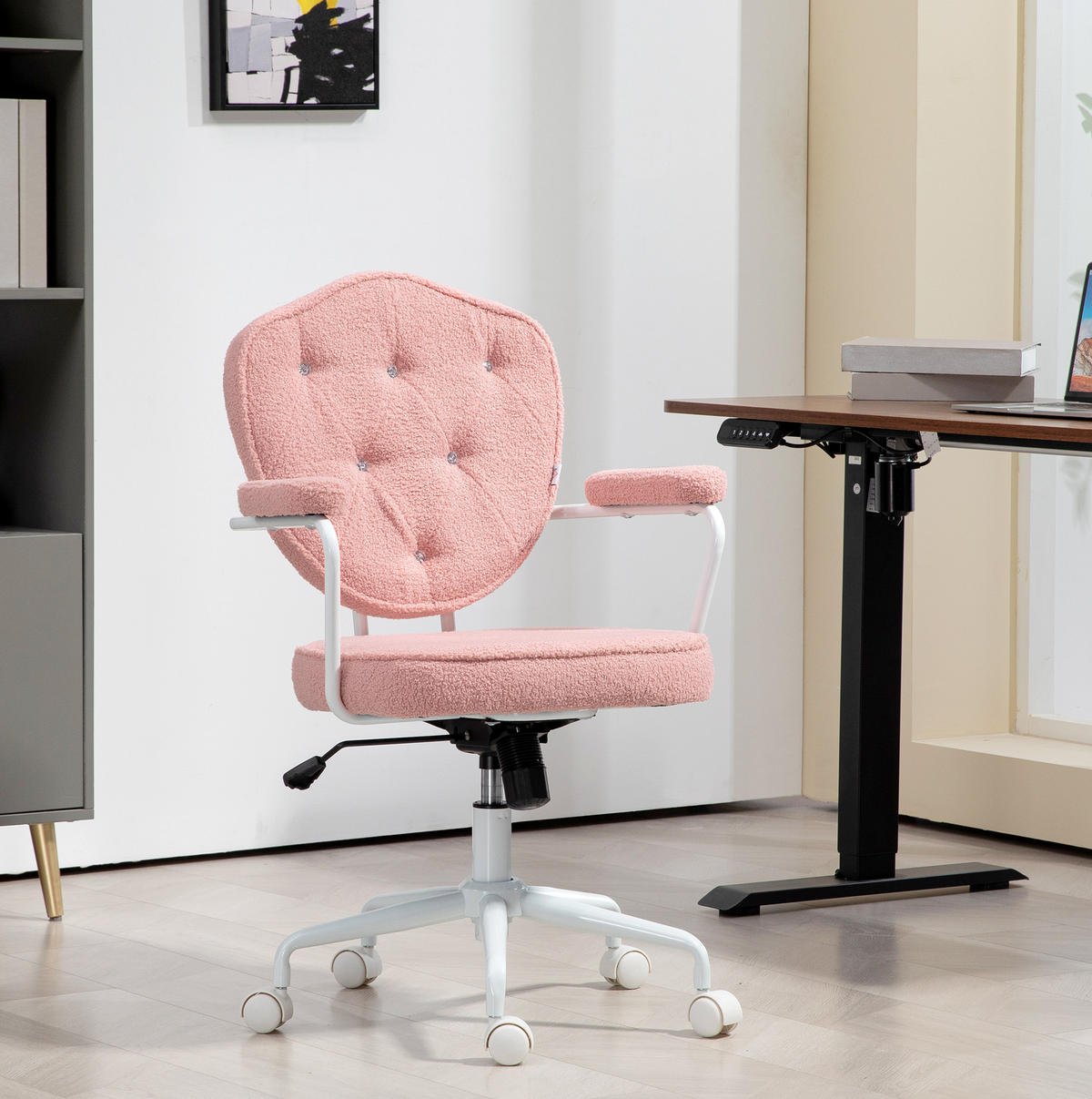 BÜROSTUHL höhenverstellbar mit Wippfunktion Pink - Pink, Kunststoff (61.5/101/63cm) - Meubliv