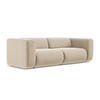 3-SITZER SOFA Samt Stoff Beige - Beige/Creme, Kunststoff/Textil (228/70/89cm) - Makamii