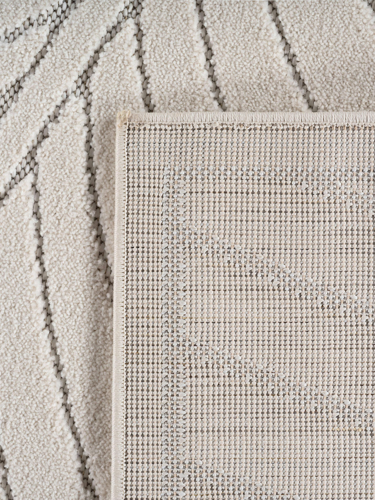 TEPPICH Outdoor, Fußbodenheizung-geeignet, mit Blattmotiv, ENGADIN in Creme, 240 x 340 cm - Creme, Textil (240/340cm) - KADIMA DESIGN