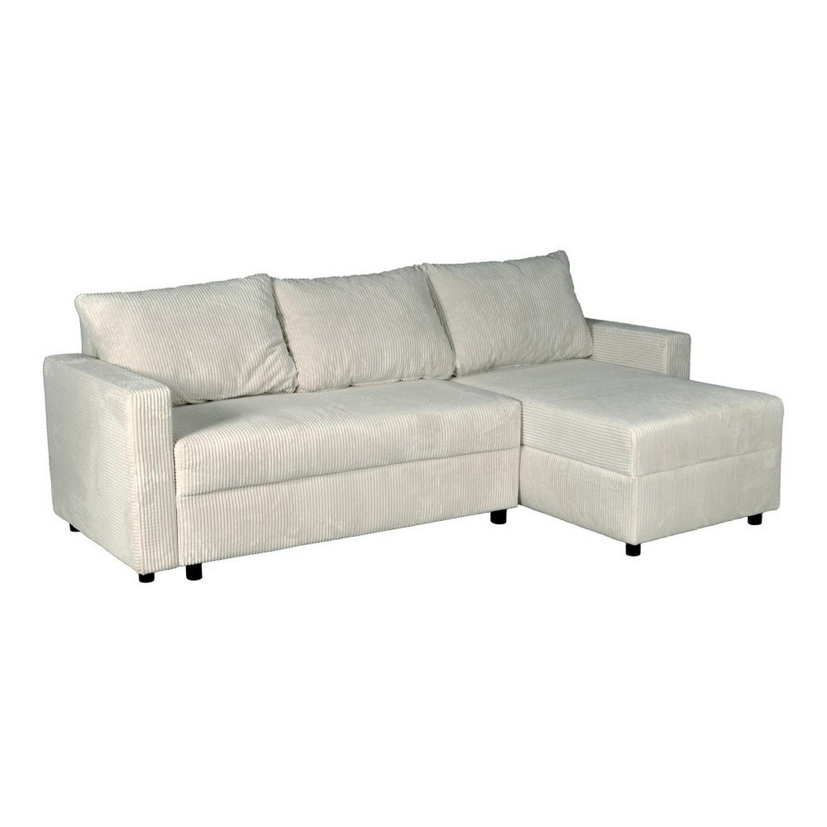 ECKSOFA THEO/ umwandelbar und wendbar, mit Truhe in Cord - Hellgrau - Hellgrau, Textil (145/230cm) - Weber Industries
