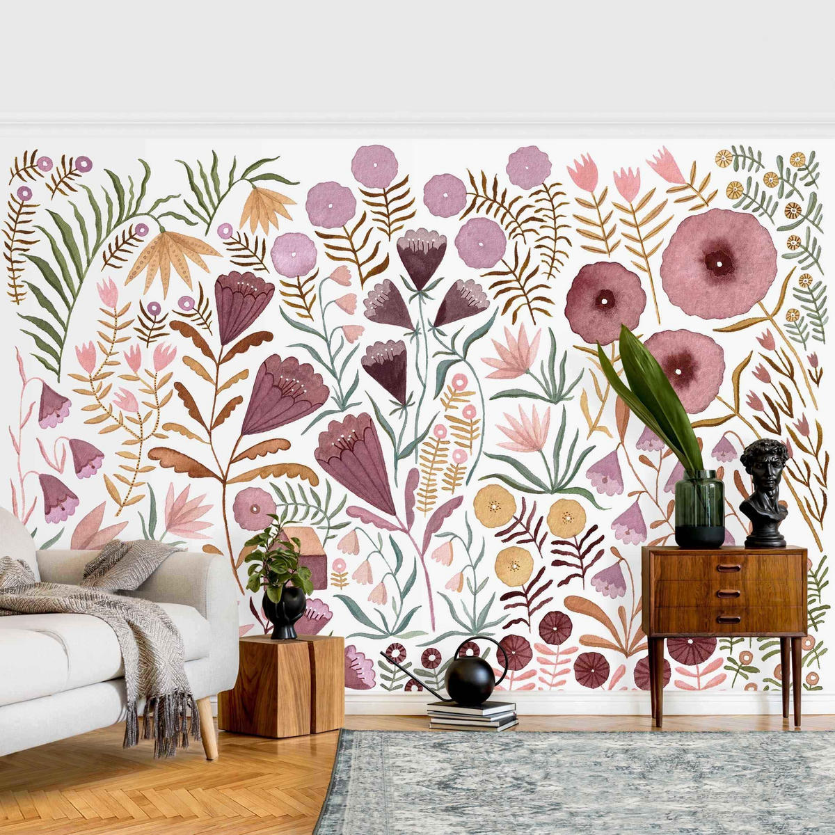 FOTOTAPETE Claudia Voglhuber - Blumenmeer 288/190 cm - Rosa, Papier (288/190cm) - Bilderwelten
