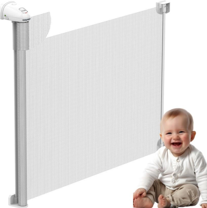 TREPPENSCHUTZGITTER Rollbares Türgitter 80 x 130 cm Weiß - Weiß, Kunststoff (130/4cm) - Twinky