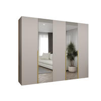 DREHTÜRENSCHRANK 202/250/52 5-türig - Kaschmir/Goldfarben, Holz (250/202/52cm) - Abiks Möbel
