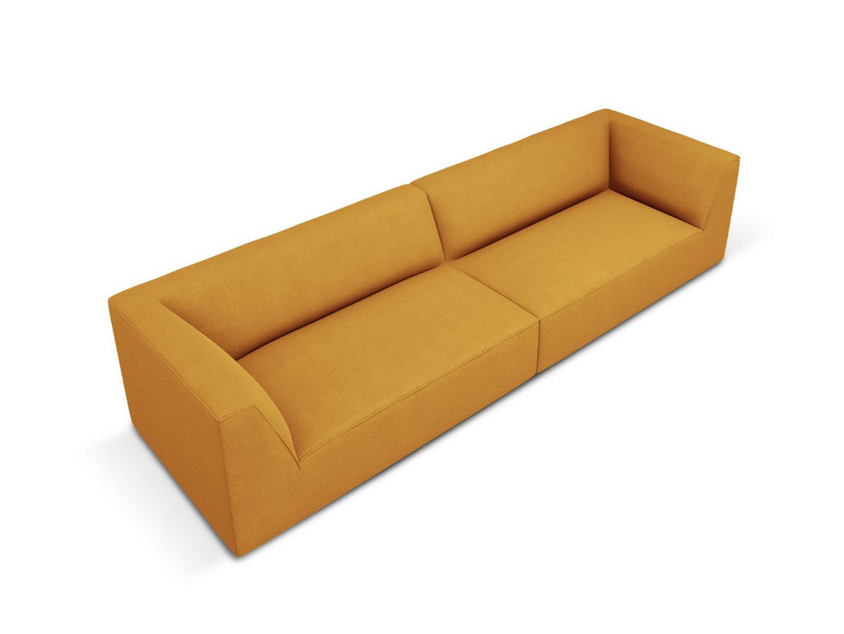 SOFA Ruby aus strukturiertem Stoff gelb 4 Sitzplätze - Gelb, Textil (302/69/93cm) - Micadoni