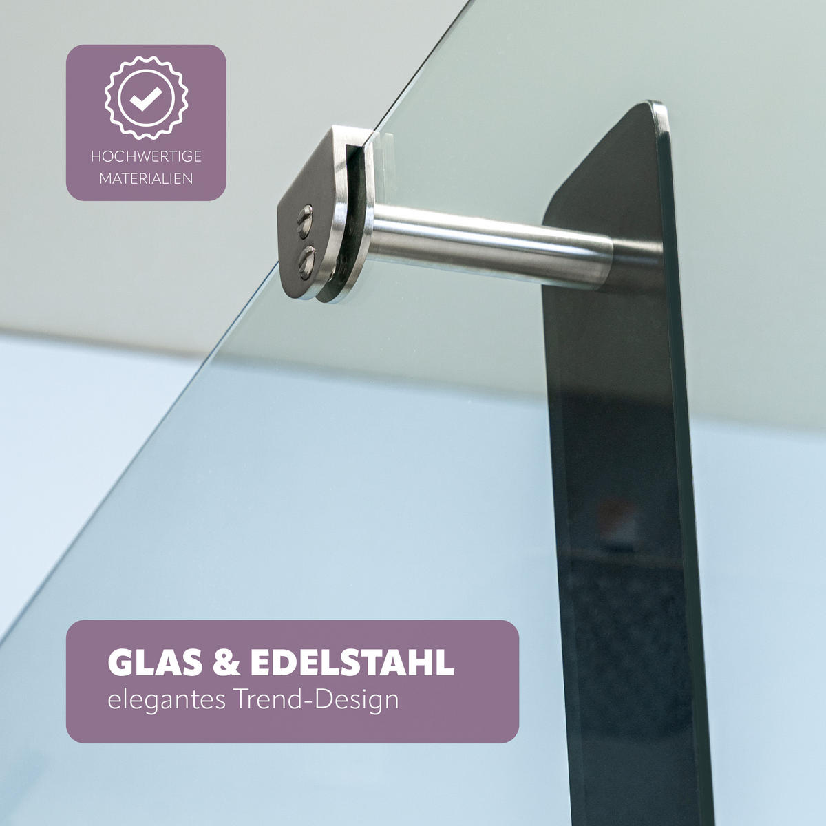 GLASHANDTUCHHALTER PIAZZA 2in1, aus schwarzem Glas und Edelstahl - Schwarz, Glas (18/60/10cm) - bremermann