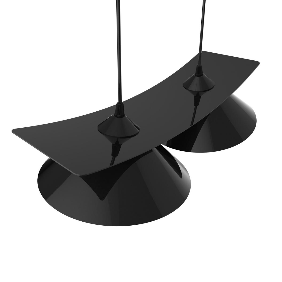 HÄNGELEUCHTE Miller X2 - Schwarz Hochglanz, Metall (70/25/16cm) - Lumicom