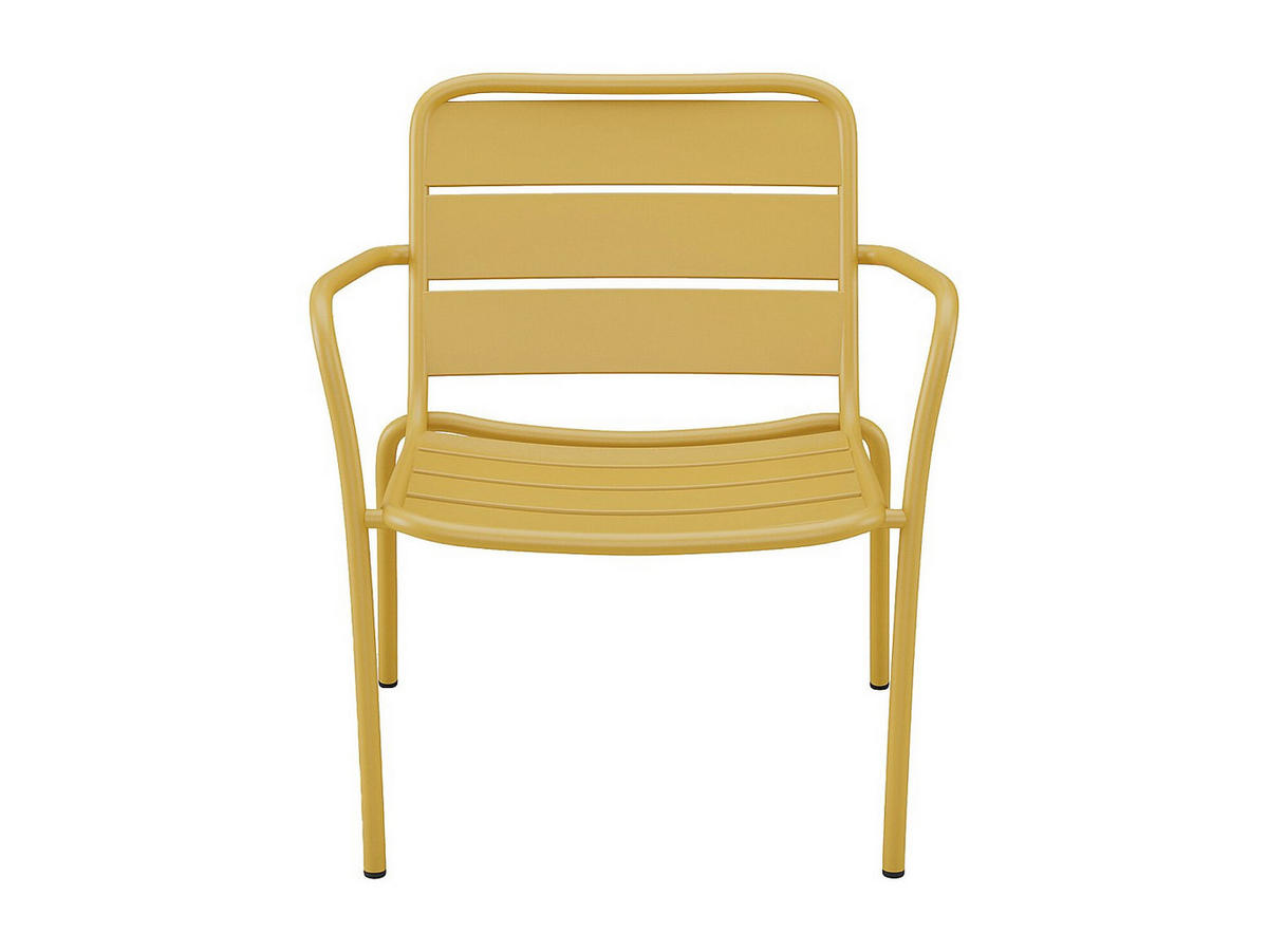 GARTENSESSEL niedrig & stapelbar - Metall - Senfgelb - MIRMANDE von MYLIA - Gelb, Metall (67.5/71.5/60cm) - Vente-Unique