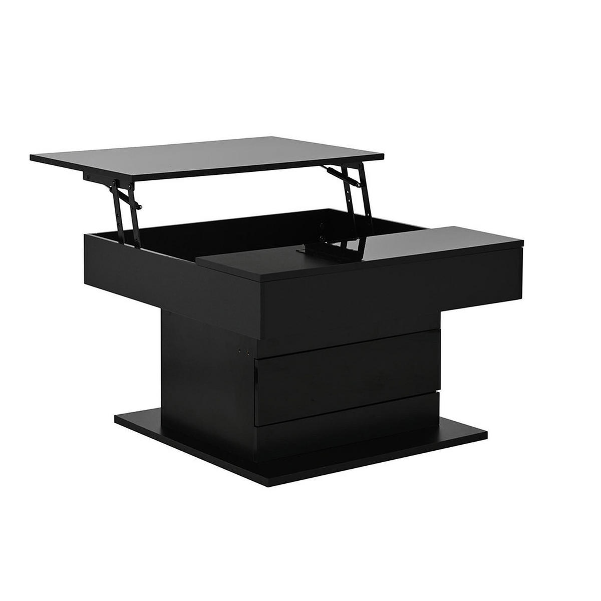 STOLIĆ ZA SPAVACU SOBU 70x70x45cm, gornja ploča 360° slobodno okretna, crna - crna, drvni materijal (70/70/45cm) - KOMHTOM