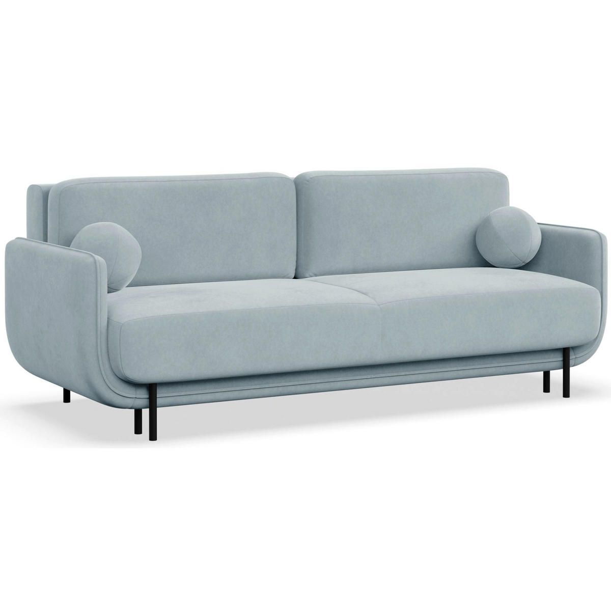 SCHLAFSOFA Ovals Hellblau - Schwarz/Hellblau, Textil/Metall (236/95/96cm) - Selsey