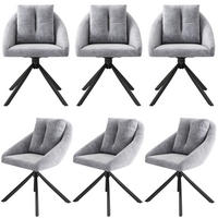 DREHSTUHL ergonomisch Samt Grau 6er-Set - Grau, Metall (54/79/65.2cm) - Meubliv