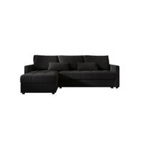 ECKSOFA MOS L BIS Cosmic 100 Links mit Schlaffunktion - Schwarz, Textil (220/143cm) - Bedante