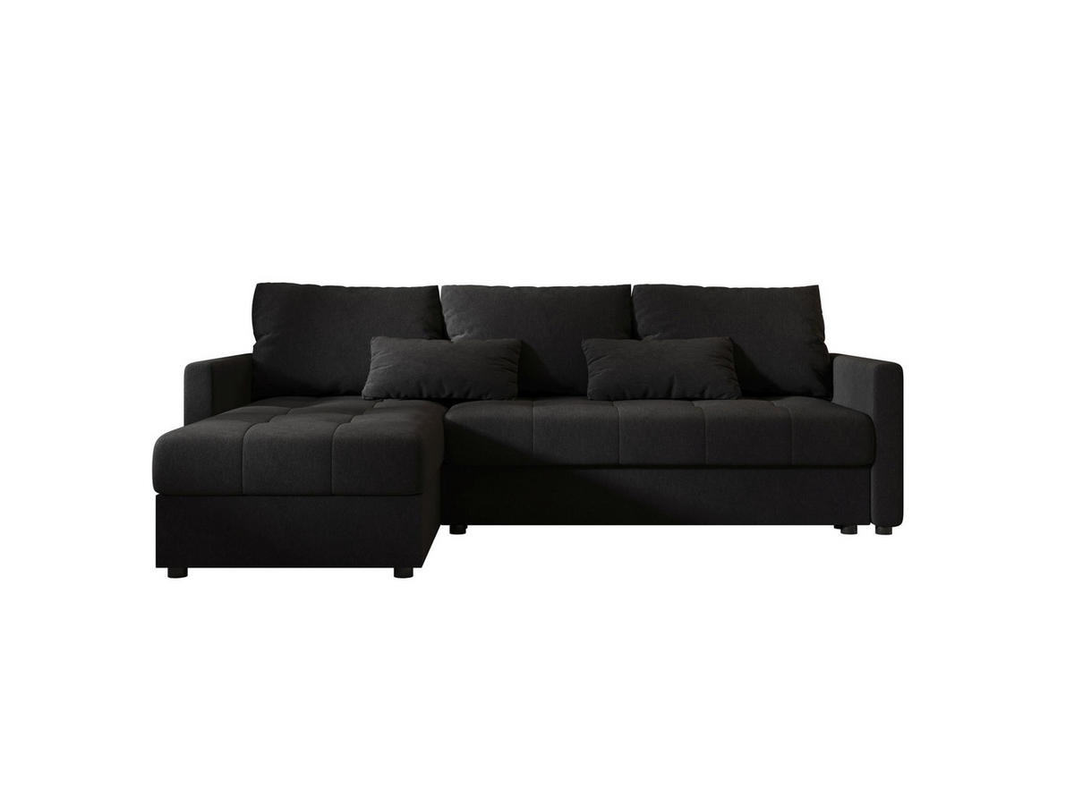 ECKSOFA MOS L BIS Cosmic 100 Links mit Schlaffunktion - Schwarz, Textil (220/143cm) - Bedante