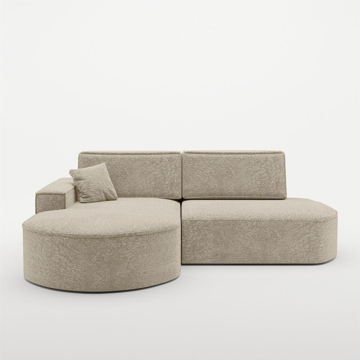 ECKSOFA Venedig Mit Schlaffunktion - Beige, Holzwerkstoff/Textil (278/179cm) - Fun Möbel