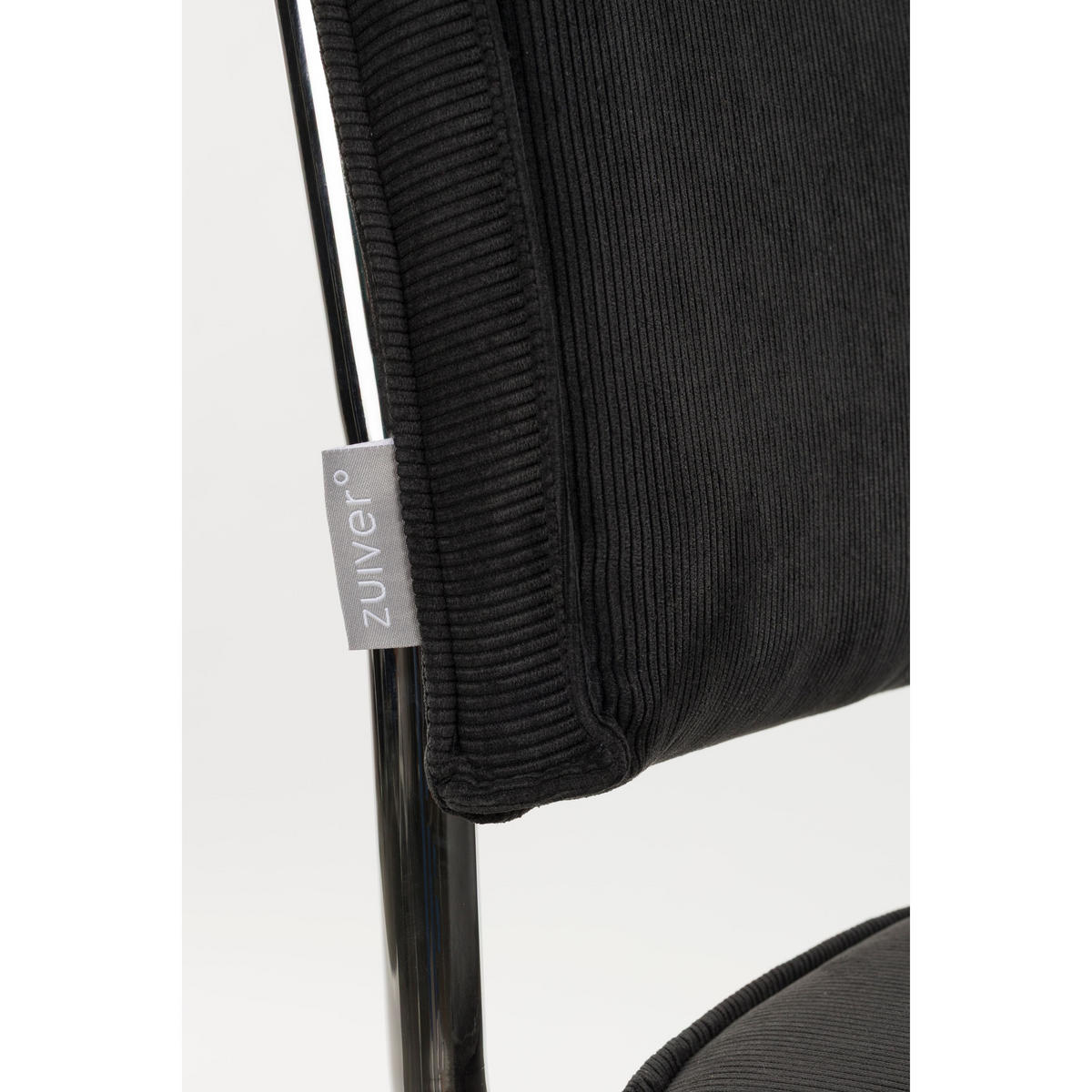 ESSZIMMERSTUHL Ridge Kink Rib Schwarz - 2 er Set - Schwarz, Textil (48/85/50cm) - Zuiver