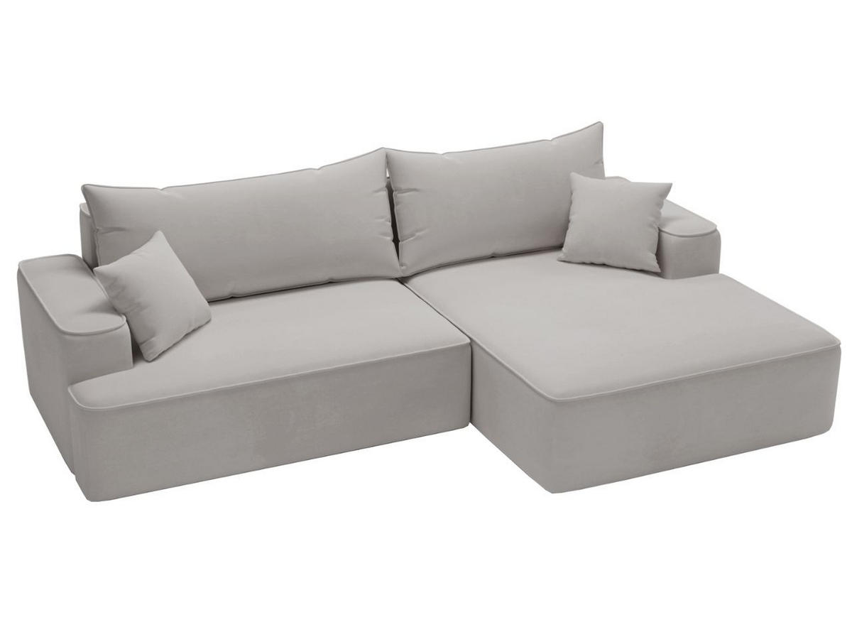 ECKSOFA California Hellgrau Rechts - Hellgrau, Holz/Textil (270/165cm) - Graingold