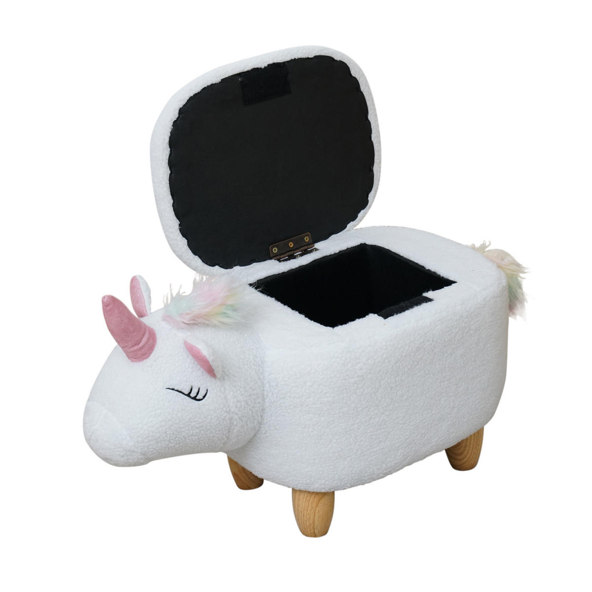 TIERHOCKER Einhorn - Weiß, Textil (30/38/63cm) - SVITA