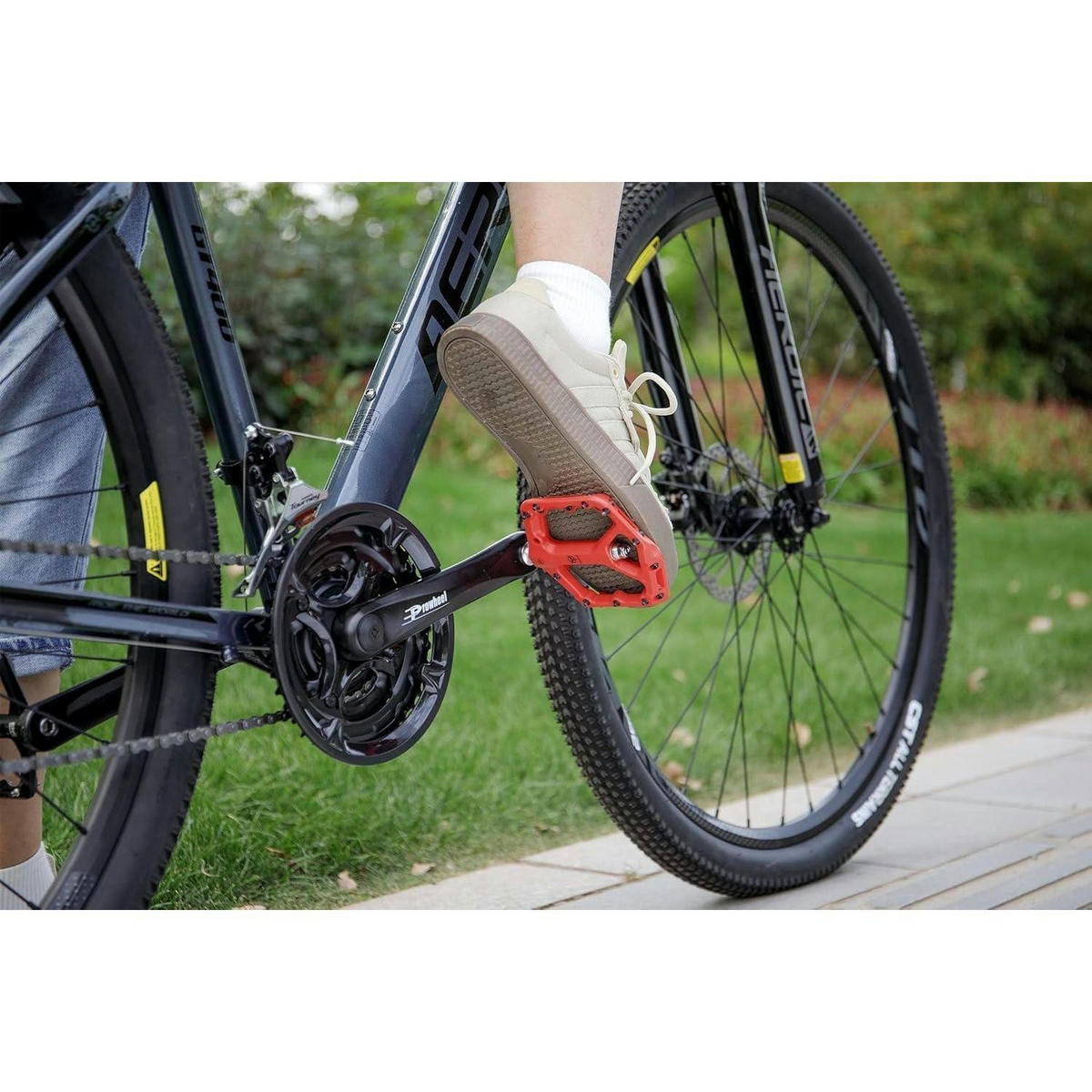 FAHRRADPEDALE Mountainbike rutschfest Nylonfaser Rot - Rot, Kunststoff (11/1.5/11.5cm)