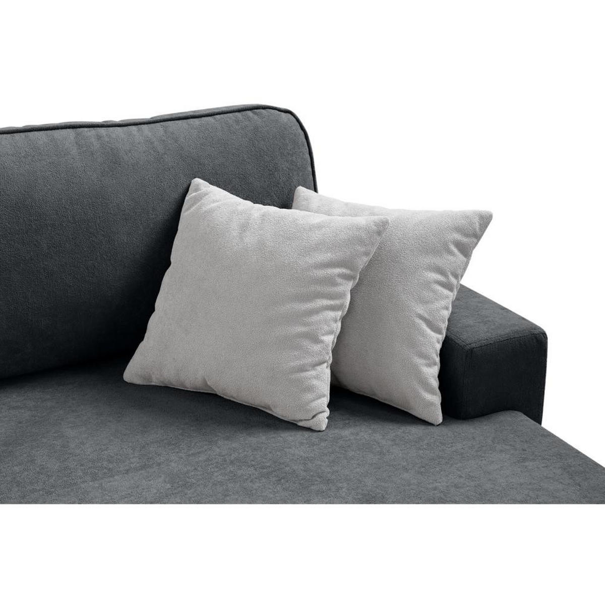 ECKSCHLAFSOFA Gavi graphit velours links - Graphitfarben, Textil (269/171cm) - Beautysofa