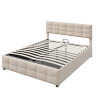 POLSTERBETT 180/200 cm in Beige Samt mit Bettkasten - Beige, Holzwerkstoff/Textil (180/200cm) - WISHDOR