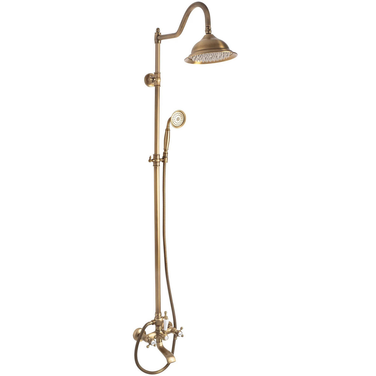 DUSCHGARNITUR Rea Bergamo Antique Bronze - Braun, Metall (21/150/50cm) - REA