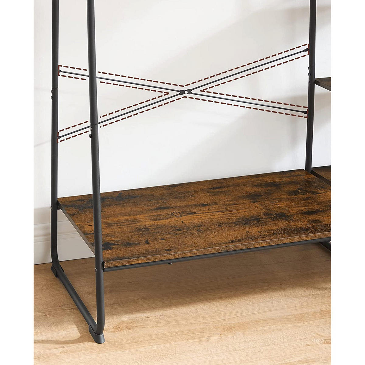 KLEIDERSTÄNDER - Braun, Holzwerkstoff (120/160/45cm) - Hansiro