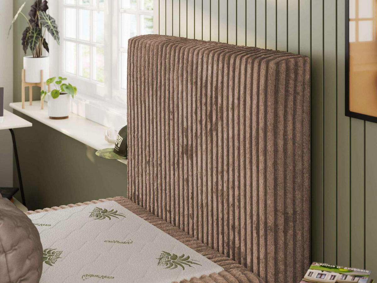 JUGENDBETT TILIO 90/200 - Braun - H4 - Rechts Seite - Braun, Textil (90/200cm) - MKS