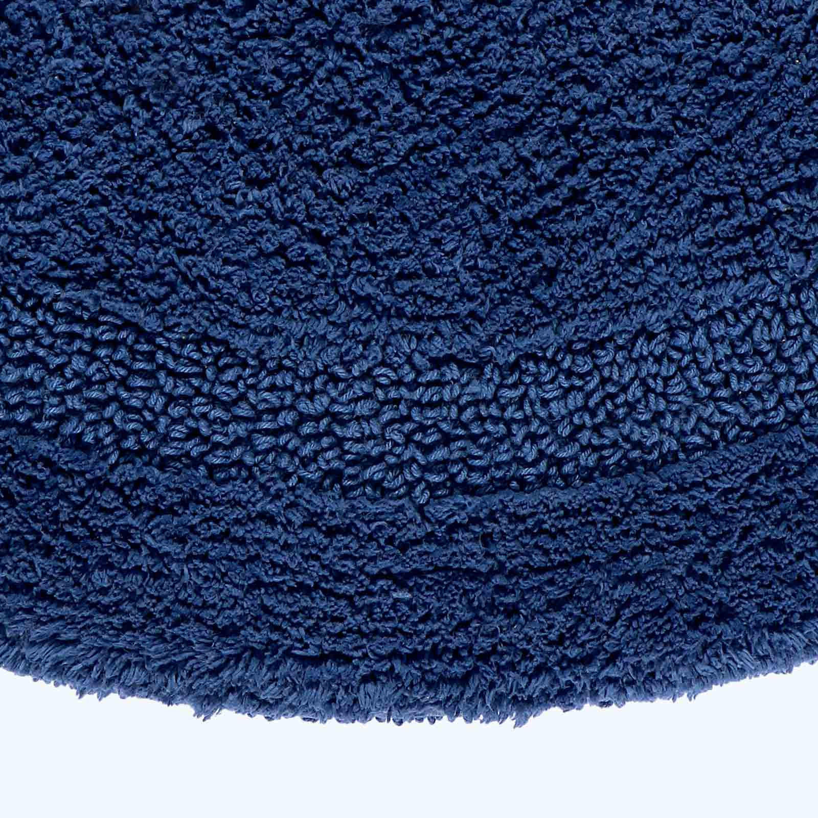 BADEMATTE 80 cm rund, 100% Baumwolle, wendbar - Dunkelblau, Textil (80/80cm) - Homescapes