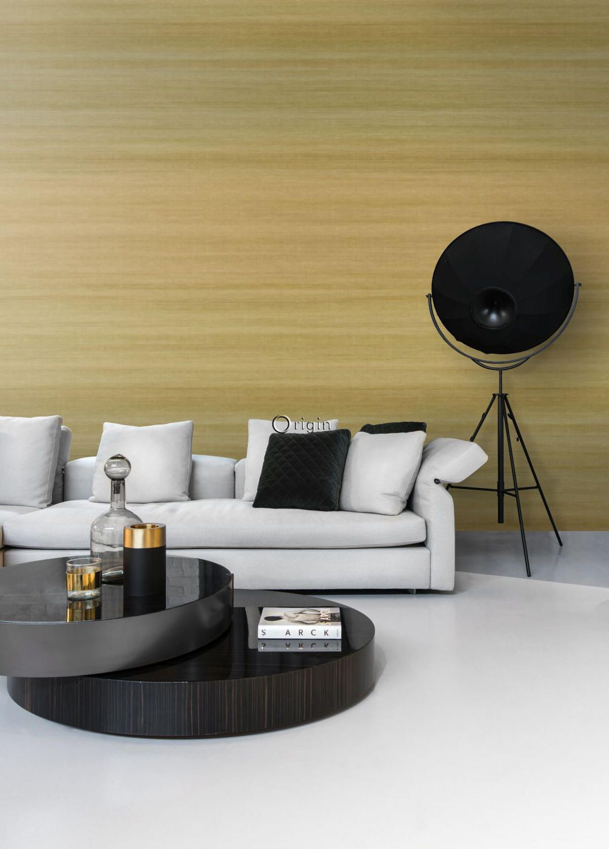 FOTOTAPETE Gewebeoptik mit Farbverlauf 200 x 300 cm - Gelb, Papier (200/300cm) - Origin Wallcoverings