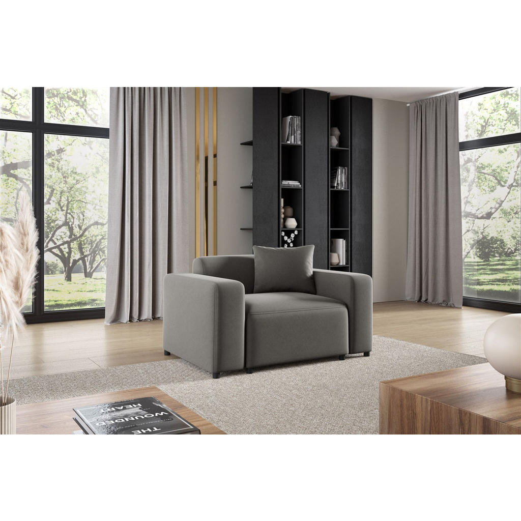 Thumbnail - Fun Möbel Sessel, Grau, Textil, 145x75x98 cm, Wohnzimmer, Sessel, Polstersessel