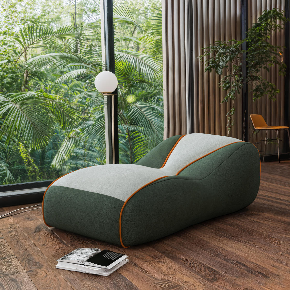 LOUNGE Sessel in Salbeigrün 165cm - Weiß/Grün, Textil (165/55/80cm) - Vercart