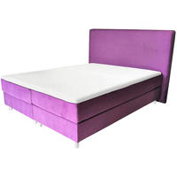 BOXBETT AMELIA mit Luxus 7-Zonen Taschenfederkernmatratze oder Bonellfederkernmatratze in Härtegrad H2, H3, H4 viele Farben und Größen - Violett, Holz/Holzwerkstoff (160/200cm) - Best For Home
