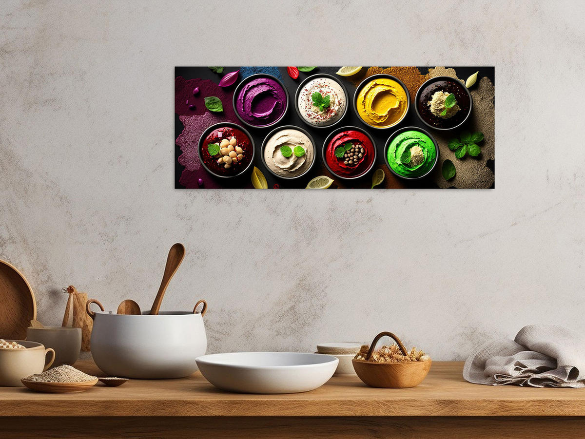 GLASBILD 80x30 cm Küche orientalisch modern - Multicolor, Glas (80/30cm) - artissimo