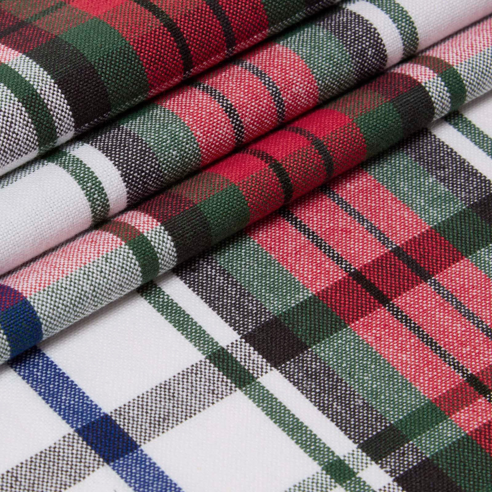 BAUMWOLLSTOFF Meterware Schottenkaro Macduff rot-weiß-grün, 150 cm - Rot, Textil (150/100cm) - Homescapes