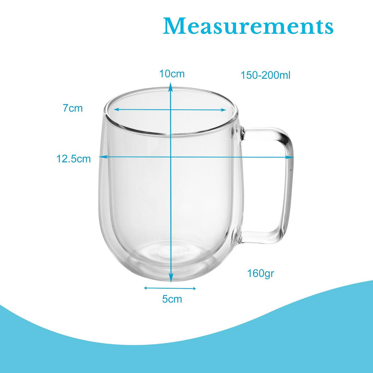 KAFFEEGLAS 200 ml(4er-Set) - Transparent, Glas - Intirilife