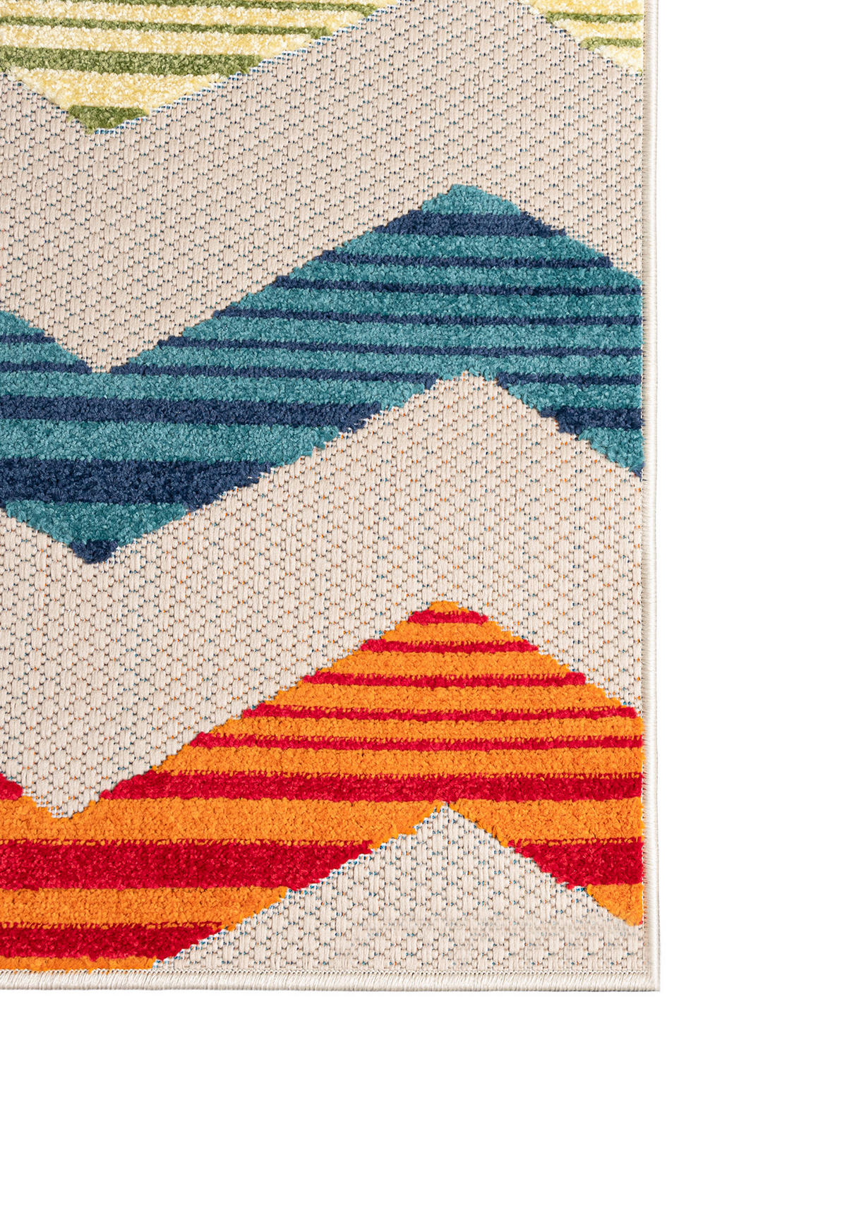 TEPPICH Outdoor Bunte Chevron Kurzflor Rechteckig - 80x150 cm - Multicolor, Textil (80/150cm) - Mazovia