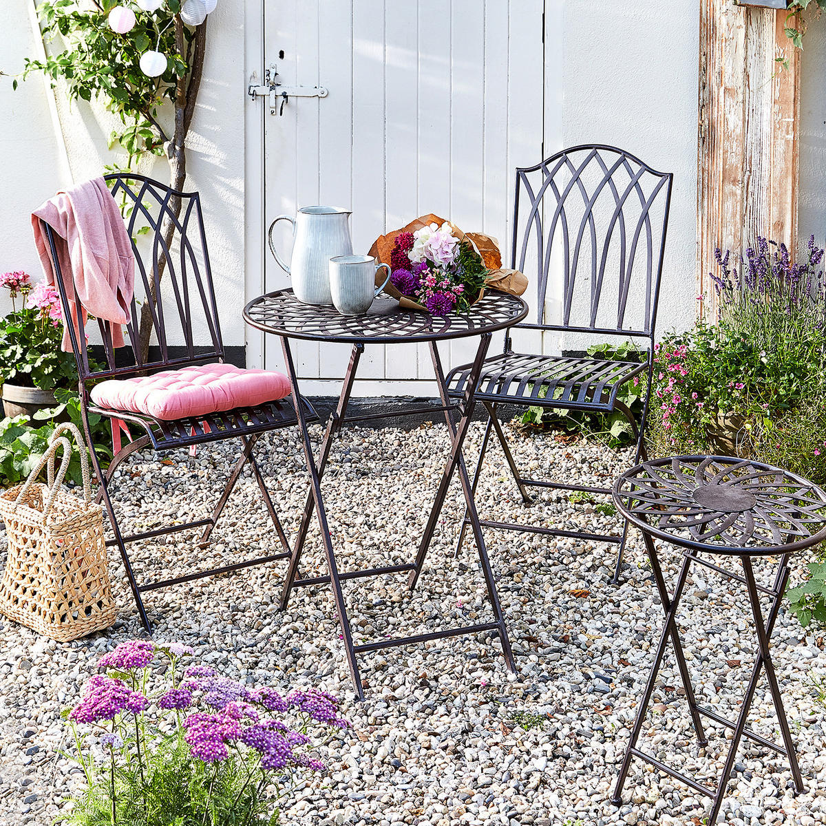 GARTENSTUHL (2er Set) Mandala Garden - Braun, Metall (41/93/56cm) - Butlers