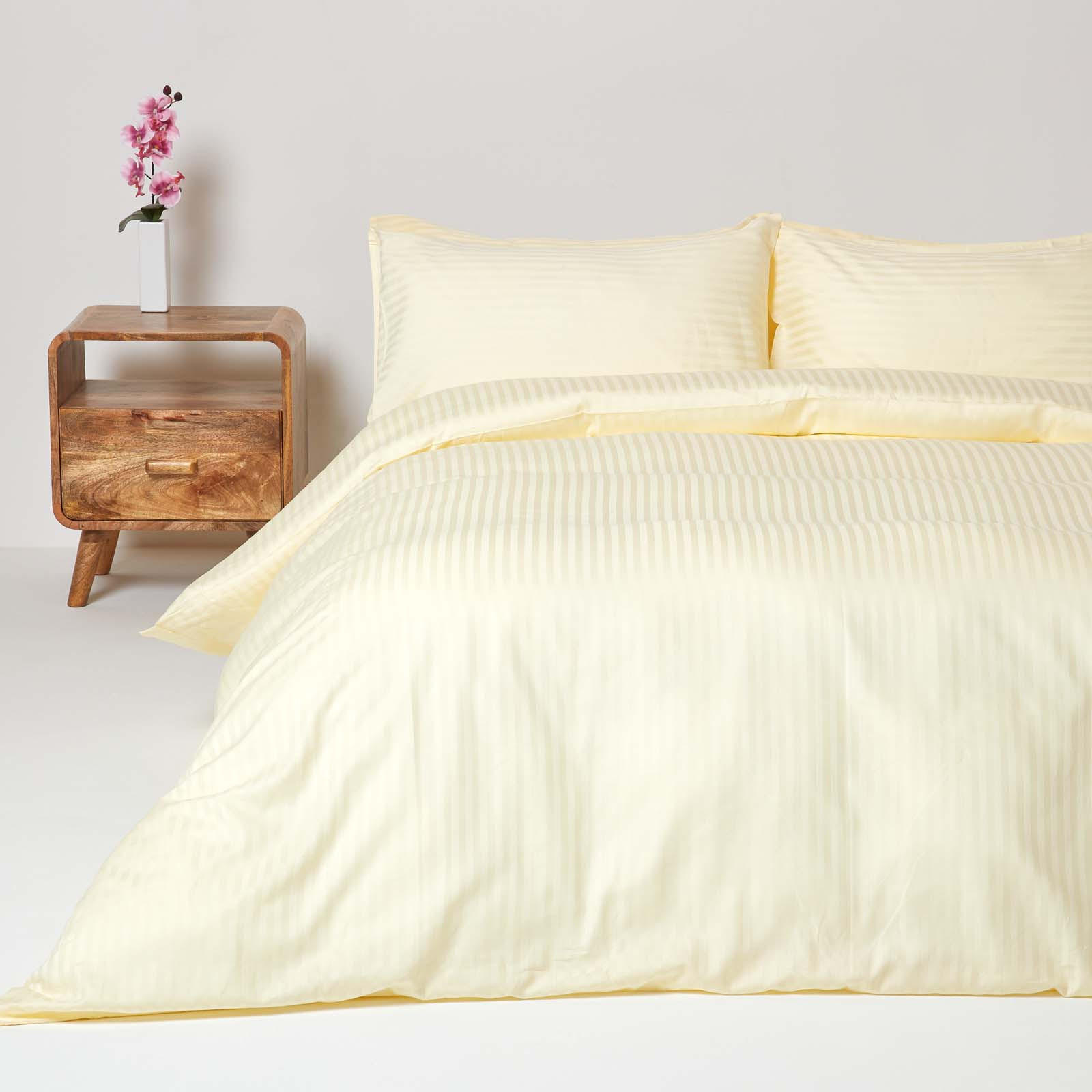 BETTWÄSCHE Damast Fadendichte 330 - Creme, Textil (260/220cm) - Homescapes