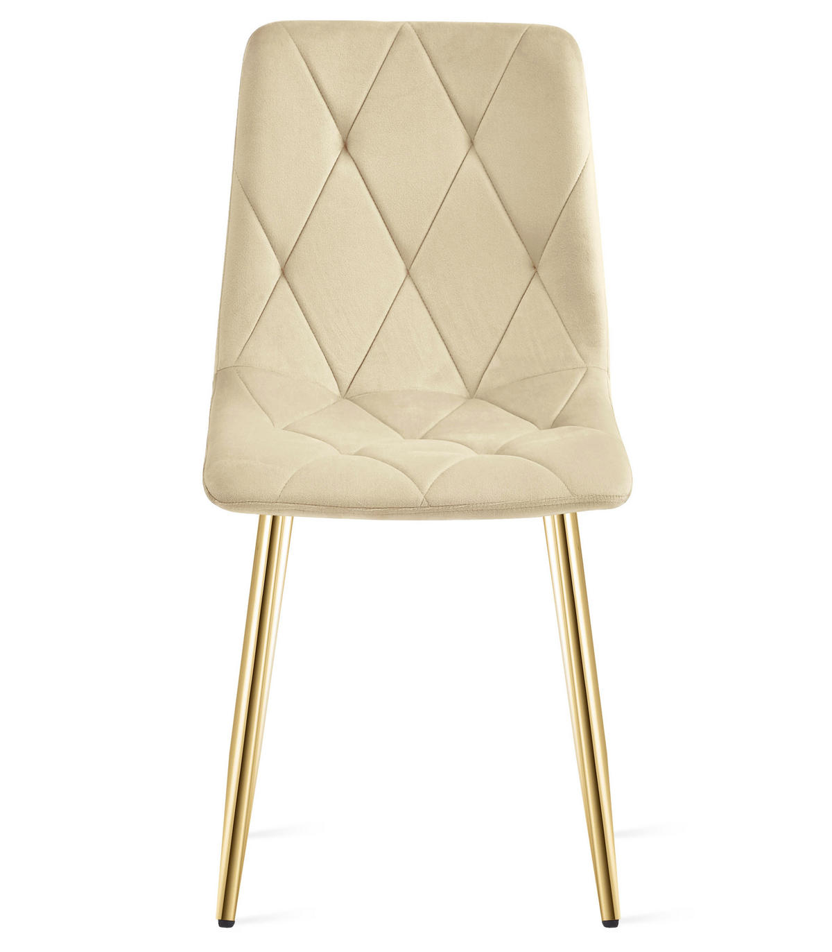 ESSZIMMERSTUHL 3-er Set TYRA hellbeige Sitzfläche, goldene Beine - Hellbraun/Goldfarben, Textil (44.5/87/54.5cm) - Valora