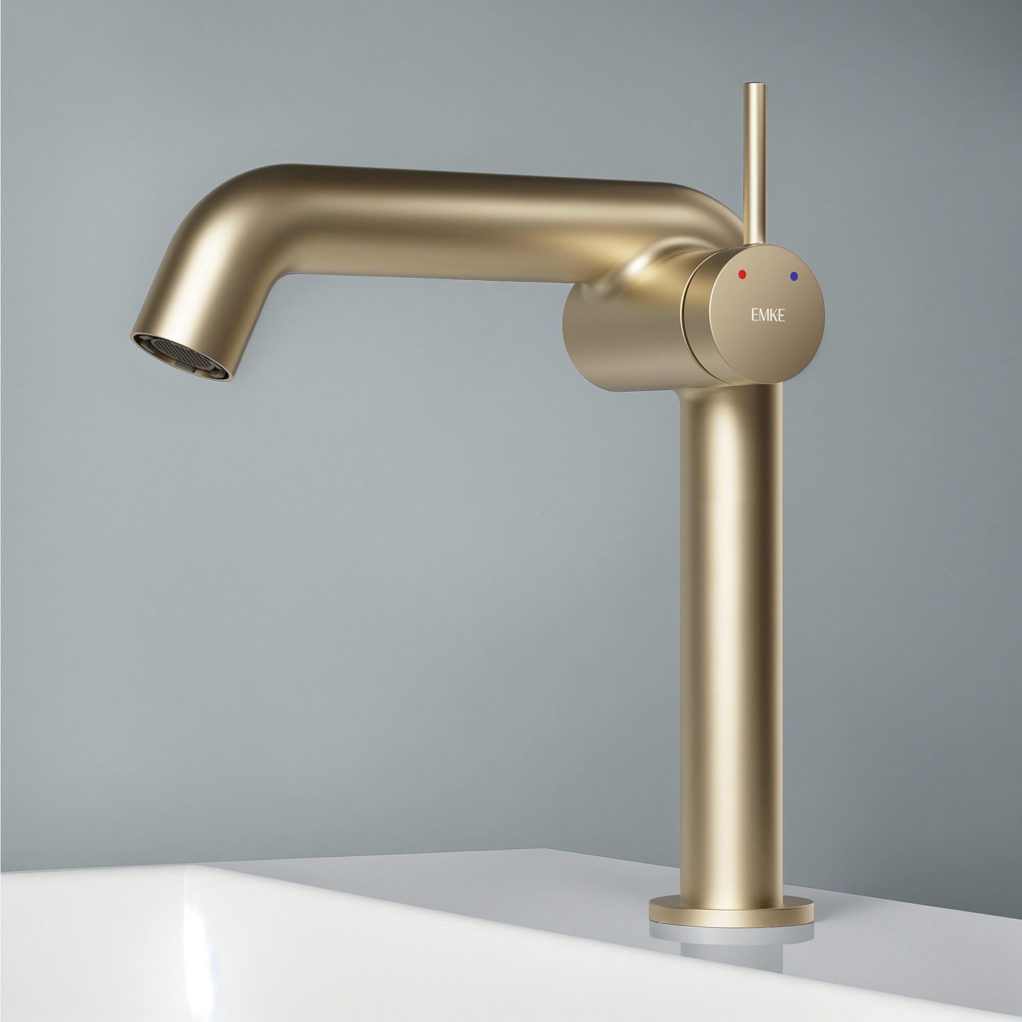 WASCHTISCHARMATUR Champagnergold 15cm - Goldfarben, Metall (20/7.6/22.2cm) - EMKE