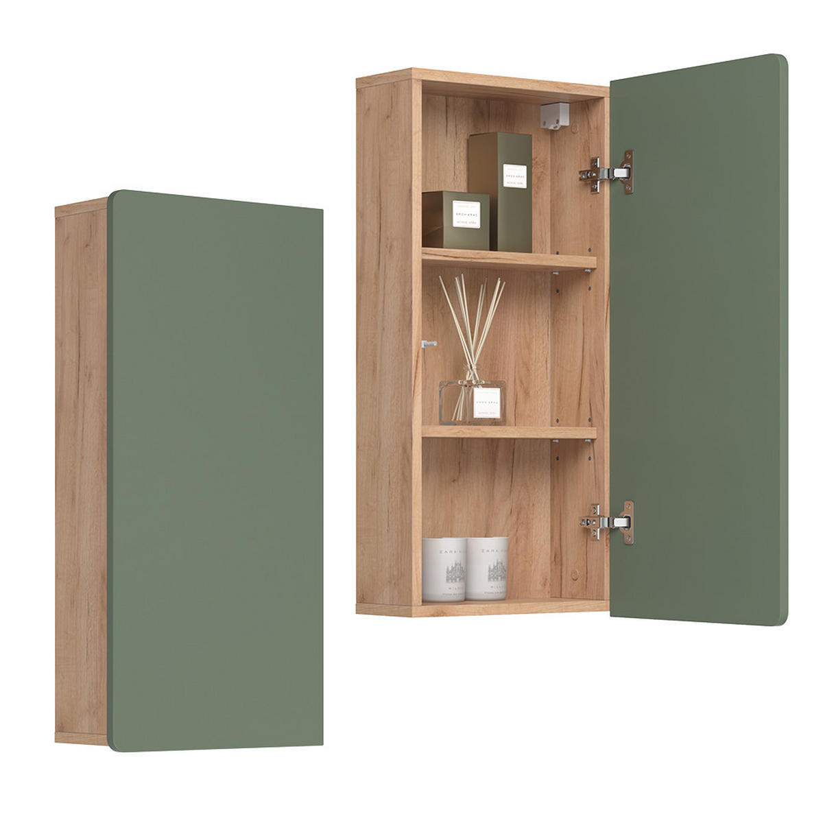 HÄNGESCHRANK Izan Goldkraft Eiche/Grün - Honigeiche/Grün, Holzwerkstoff (36.6/76.6/15.6cm) - Vicco