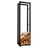 KAMINHOLZREGAL 40/25/150 cm Metall Schwarz - Schwarz, Metall (40/150/25cm) - CLP