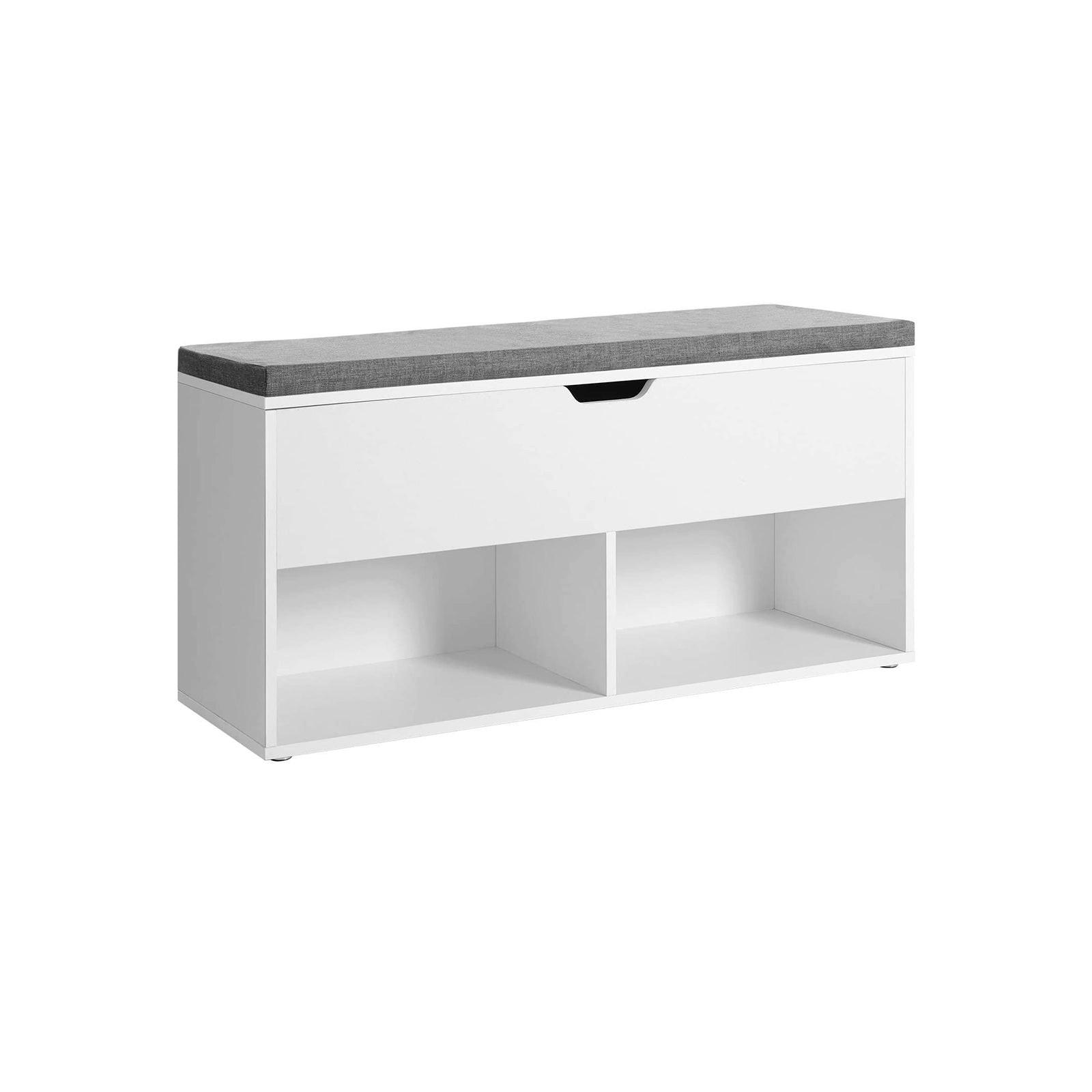 SCHUHBANK - Weiß, Holzwerkstoff (30/48/100cm) - Hansiro