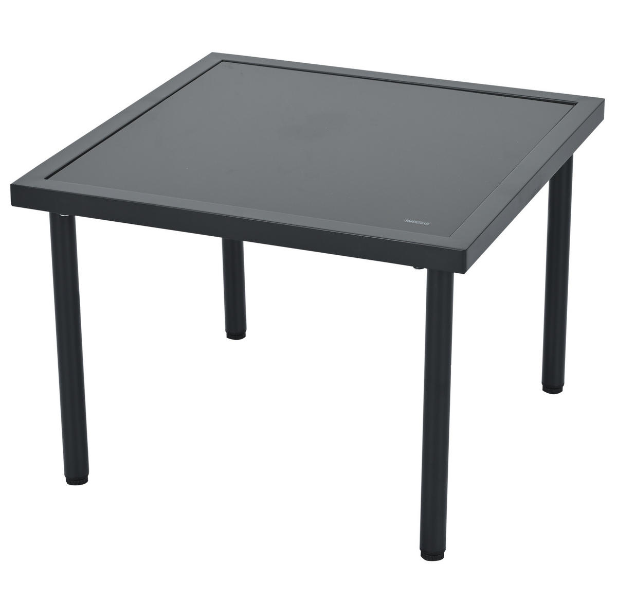 GARTEN-LOUNGESESSEL-SET 6-teilig aus Olefin und verzinktem Stahl mit Glastischplatte und verstellbaren Füßen, Beige - Beige, Metall - Redom