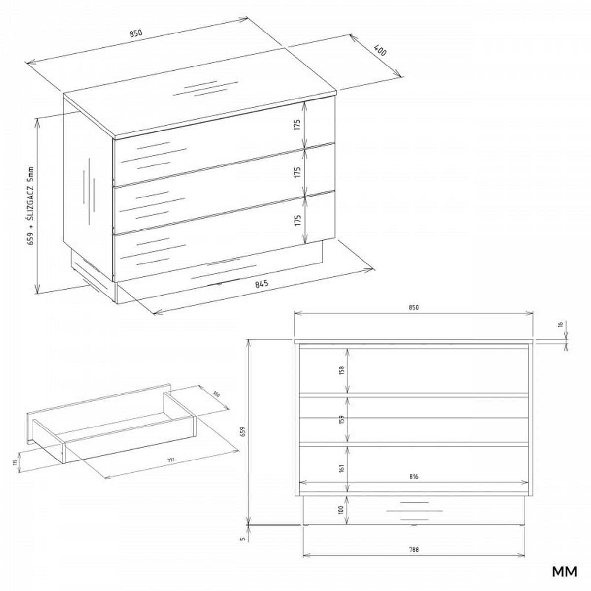 KOMMODE Kaschmir 85/66/40 - Kaschmir, Holzwerkstoff (85/66/40cm) - RAUMHIRSCH FURNITURE