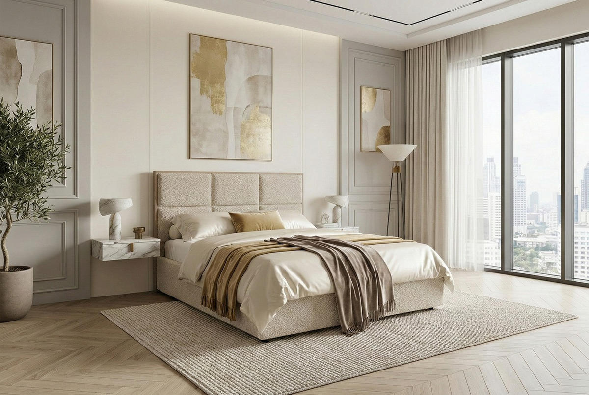 BOXSPRINGBETT LolyT 140x0 cm Bonell H3 cm Gris Clair - Hellgrau, Textil - KS Home Concept